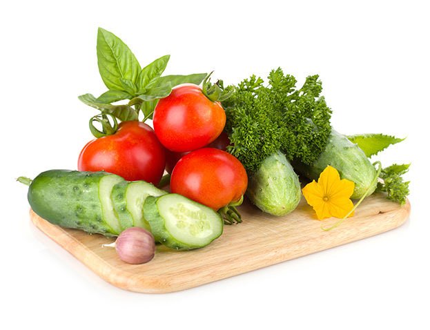 Vegetables on Wooden Board Vegetables on Wooden Board